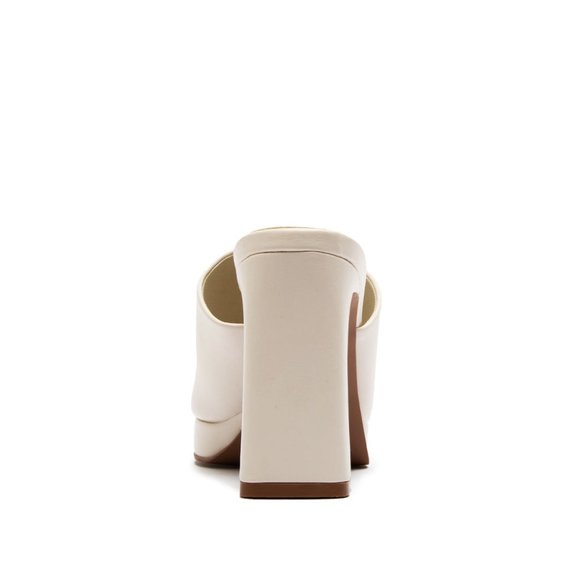 ⚡FINAL SALE! Off White Vegan Leather Mule Heels - Picture 5 of 6
